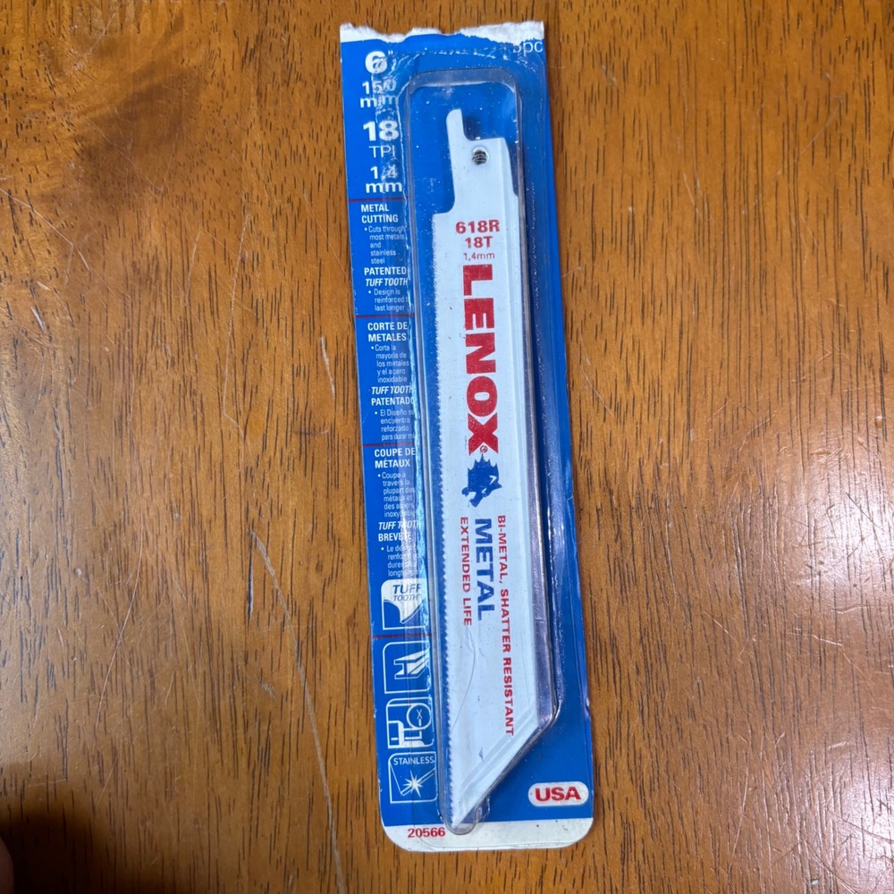 Lenox 618R 6-Inch 18 TPI Bi-Metal Reciprocating Saw Blades 5-Pack 20566 USA